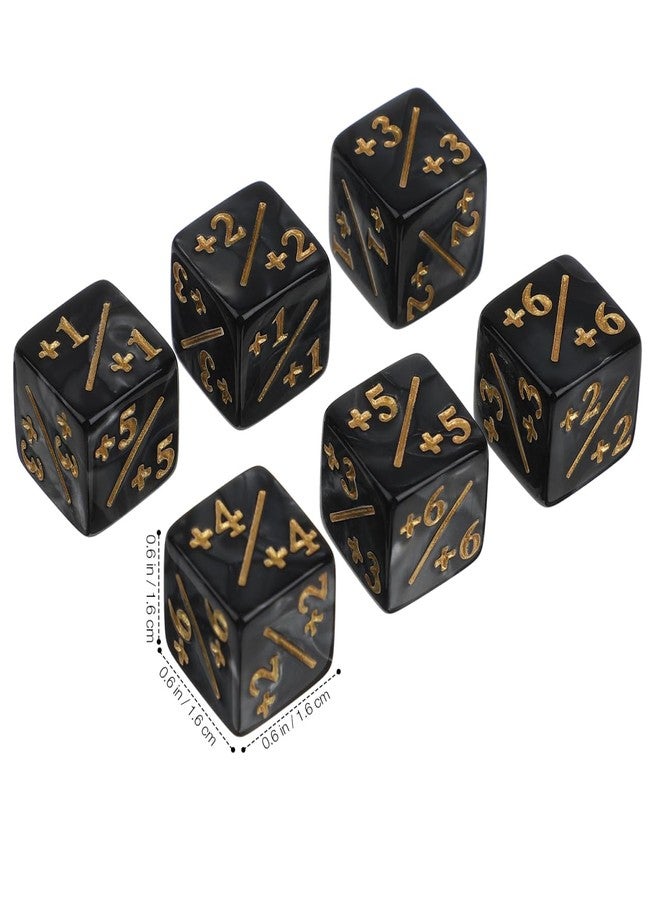 TOPPERFUN 24pcs 1/+1 Token Dice Counter, 0. 63in D6 Minus and Plus Dice Set, Acrylic Board Game Accessory, Compatible with MTG, CCG, Card Games, Black - Image 2